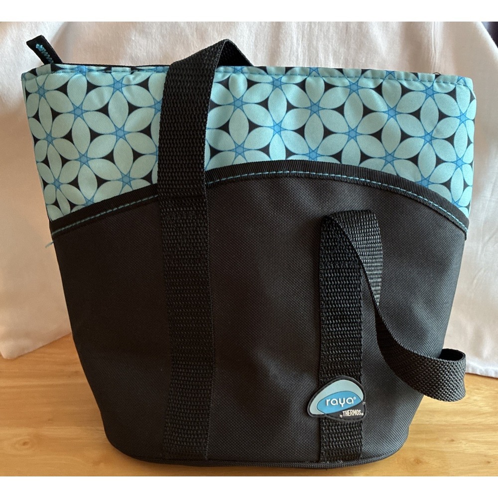 Thermos Brand Raya Insulated Zip Close Lunch Bag Double Handle/outer pocket